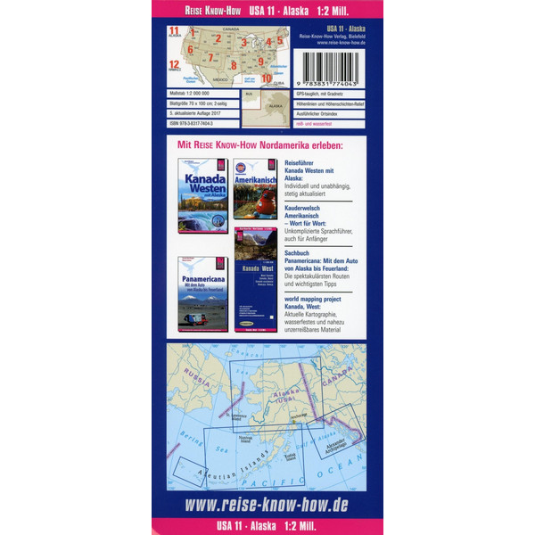 Reise Know-How Landkarte USA 11, Alaska (1 : 2.000.000) - Straßenkarte