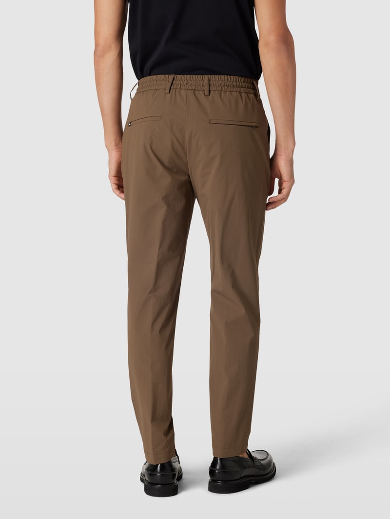 Stoffhose mit Ziernähten Modell 'Genius' in mittelbraun