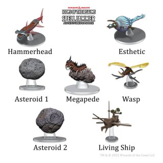 D&D Icons of the Realms Spelljammer Adventures in Space Miniaturen vorbemalt Ship Scale - Asteroid Encounters