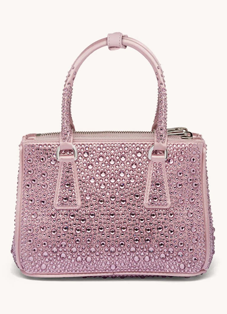 Prada Galleria Mini-veske med strass og avtakbar skulderrem