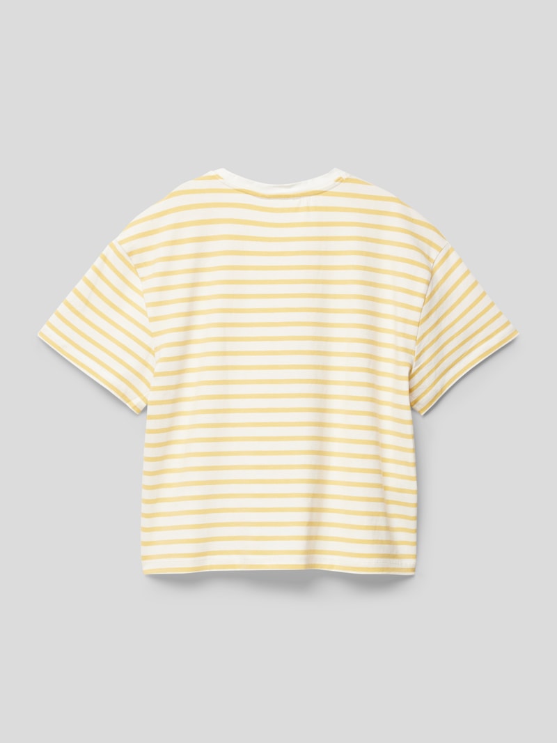 T-Shirt mit Streifenmuster Modell 'doha' in hellgelb
