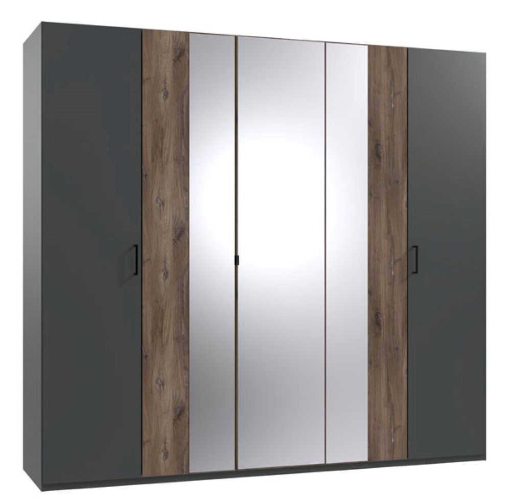 Wimex Schlafzimmer-Set Kreta, 180x200cm Graphit - Flagstaff Eiche