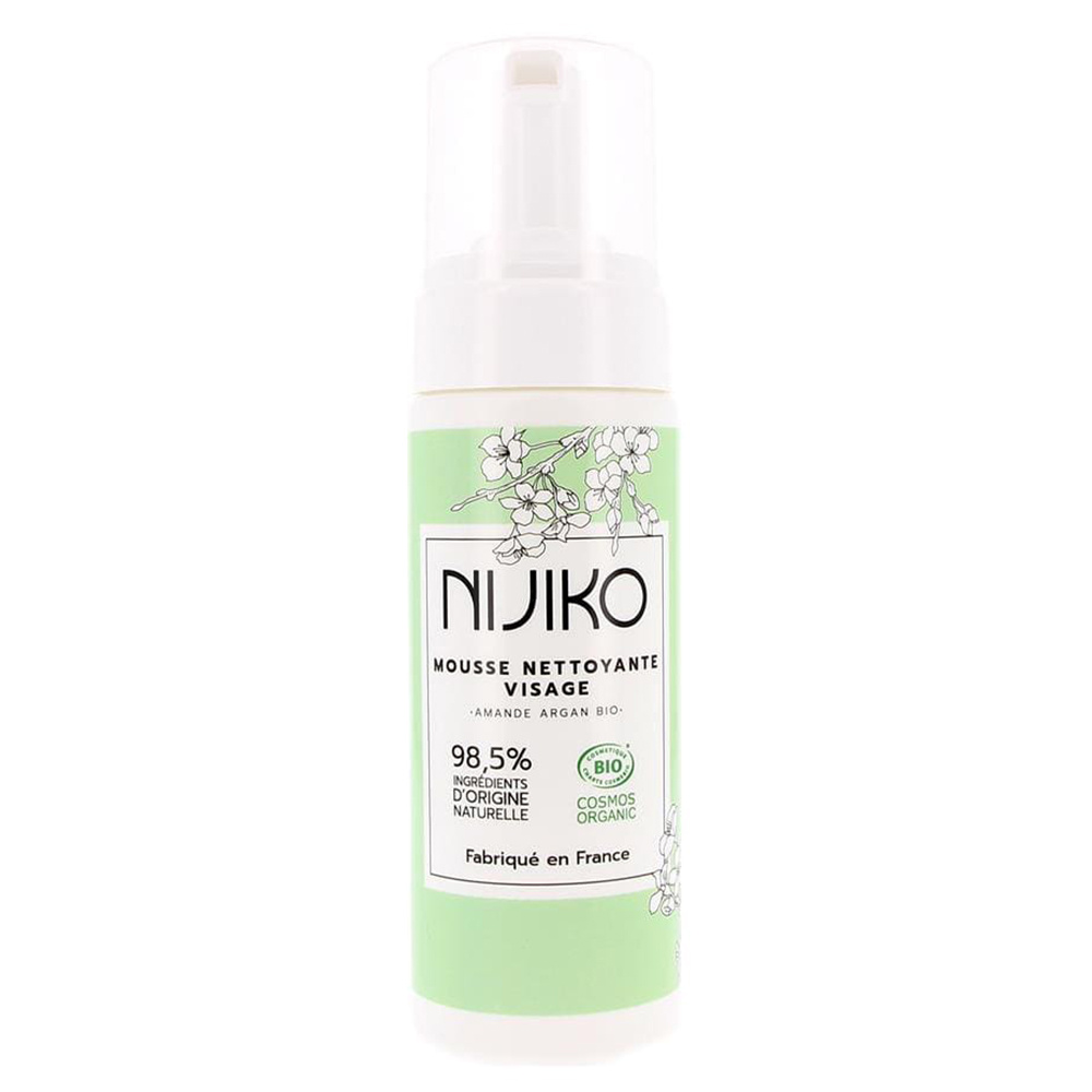 nijiko Mousse Nettoyante Visage Bio pour Peau Sèche Démaquillant et nettoyant