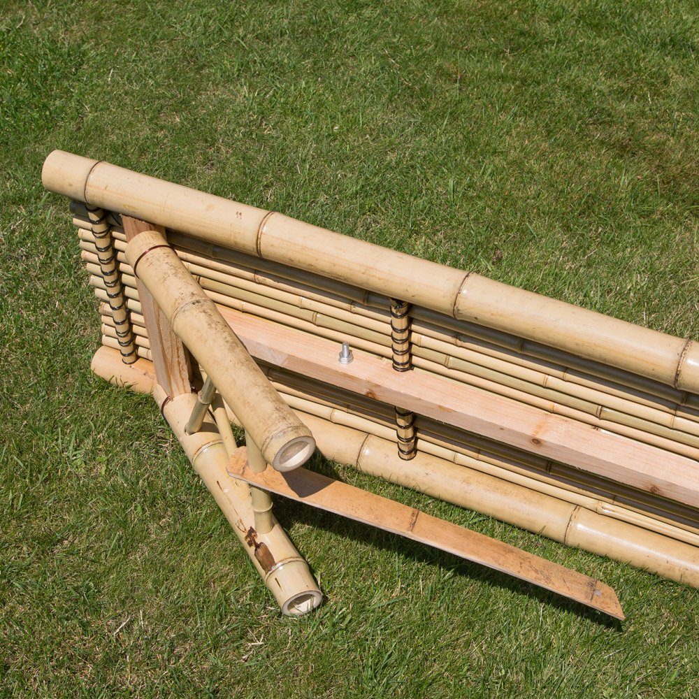 Homestyle4u Gartenbank Sitzbank Bank Bambusbank natur Bambus Holzbank