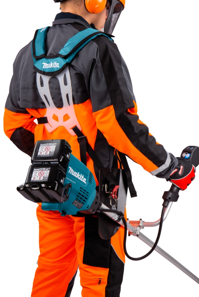Débroussailleuse sans fil Makita DUR369AZ à poignée en U, 2 batteries 18 V (batteries et chargeur non inclus).