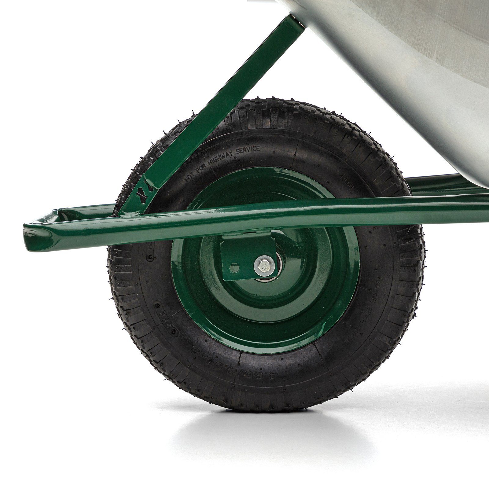Midori Schubkarre, Gartenkarre 100 L Fassungsvermögen max. Traglast 210 kg Transportkarre verzinkte Wanne Stahlrahmen