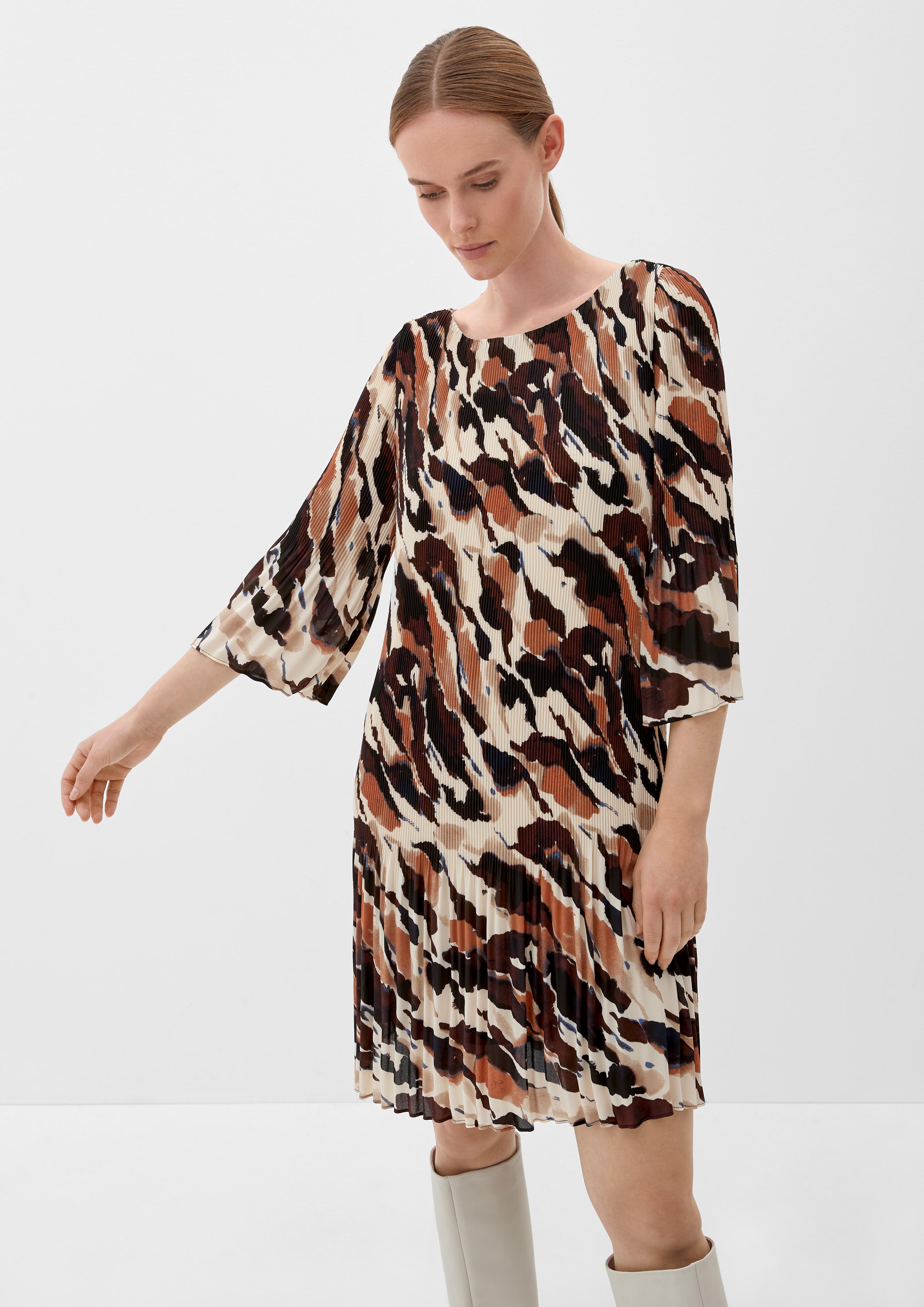 Viskose-Kleid mit Plisséefalten  2121918-02A0