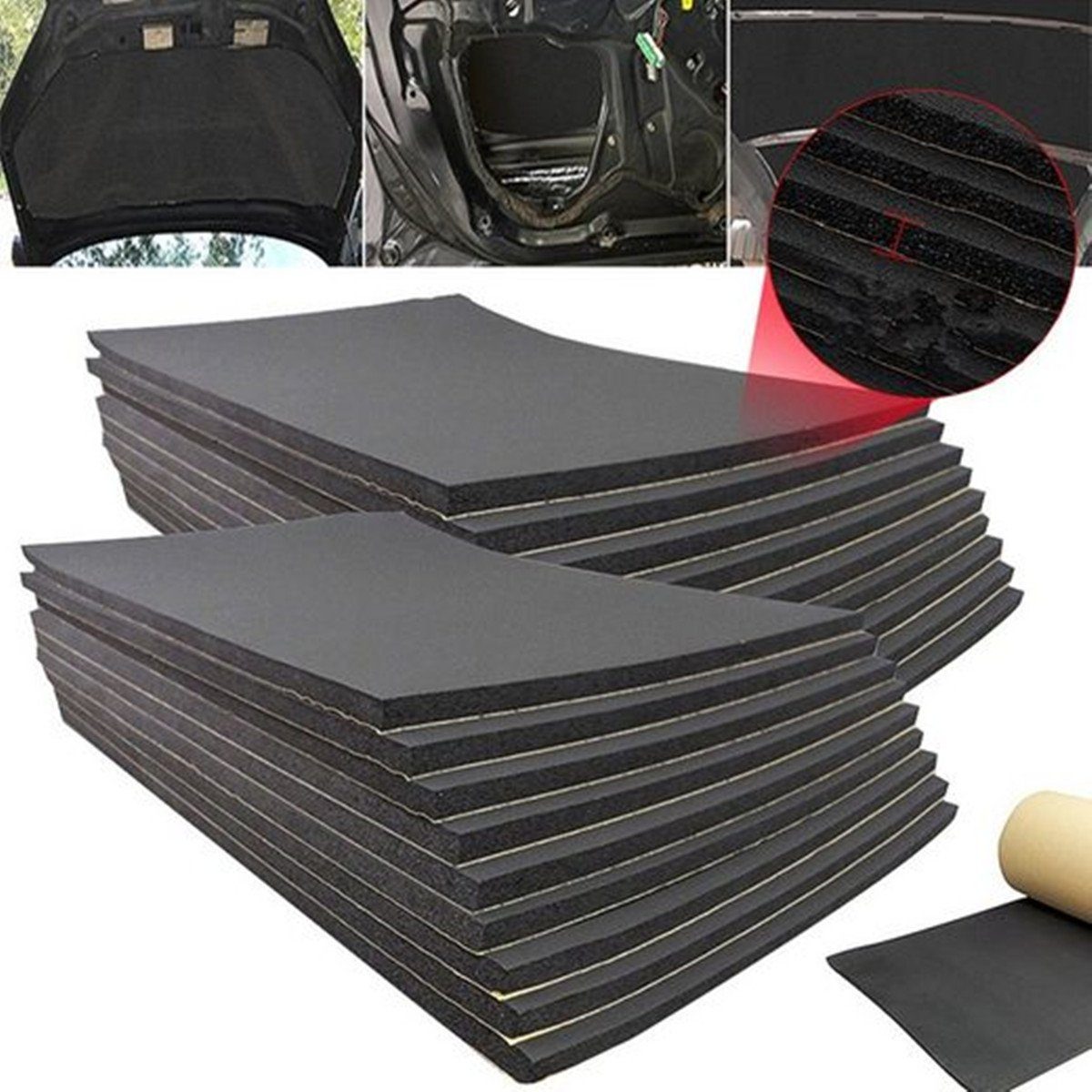 MATCC Dämmplatte, (18-St), Auto Dämmmatte Selbstklebend Schalldämmung 50cm