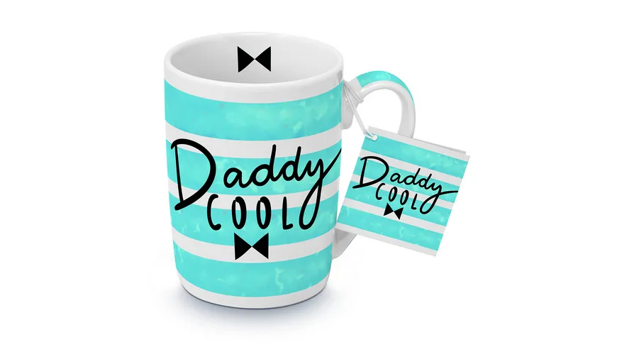 Design@Home Porzellanbecher New Mug Daddy Cool 0,25l blau/ weiß/ schwarz