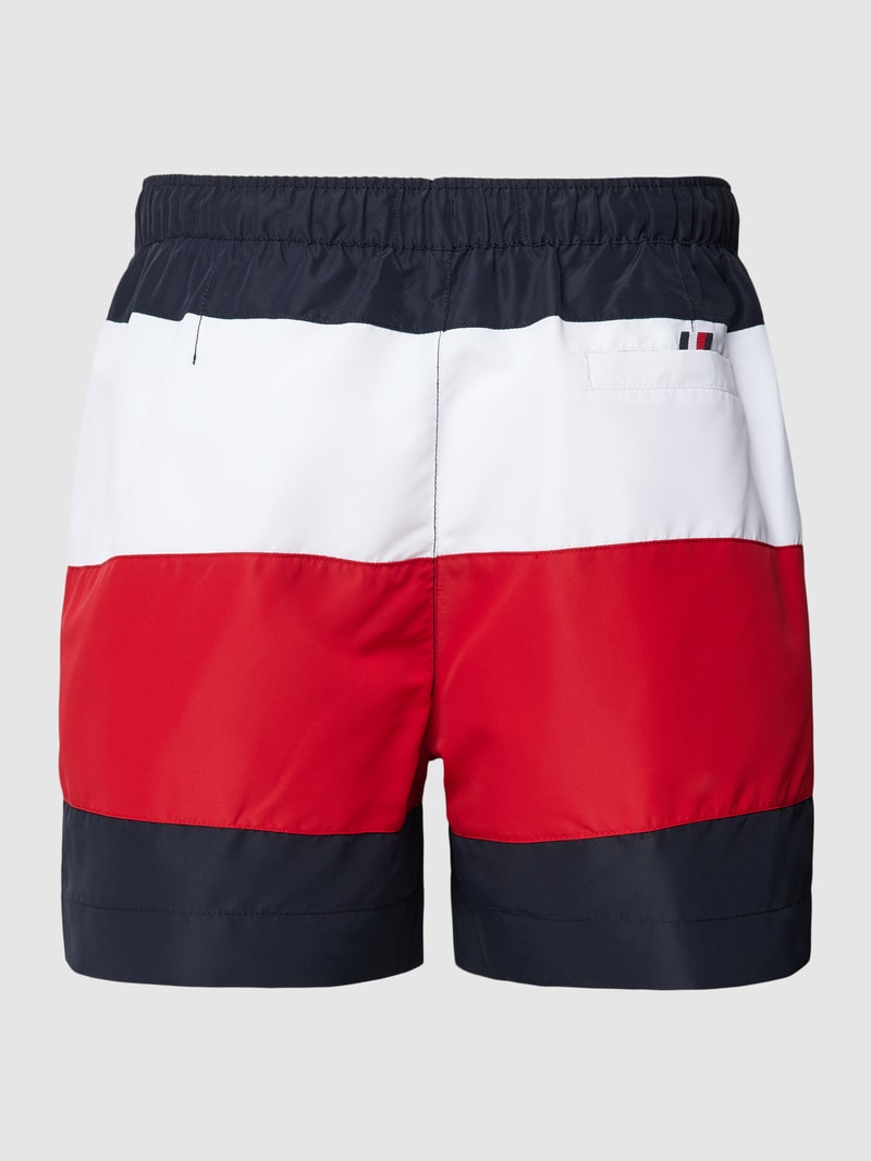 Badehose mit Streifenmuster in dunkelblau