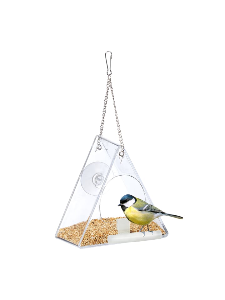 relaxdays Vogelfutterhaus in Transparent - (B)12,5 x (H)13 x (T)7,5 cm günstig kaufen onesize