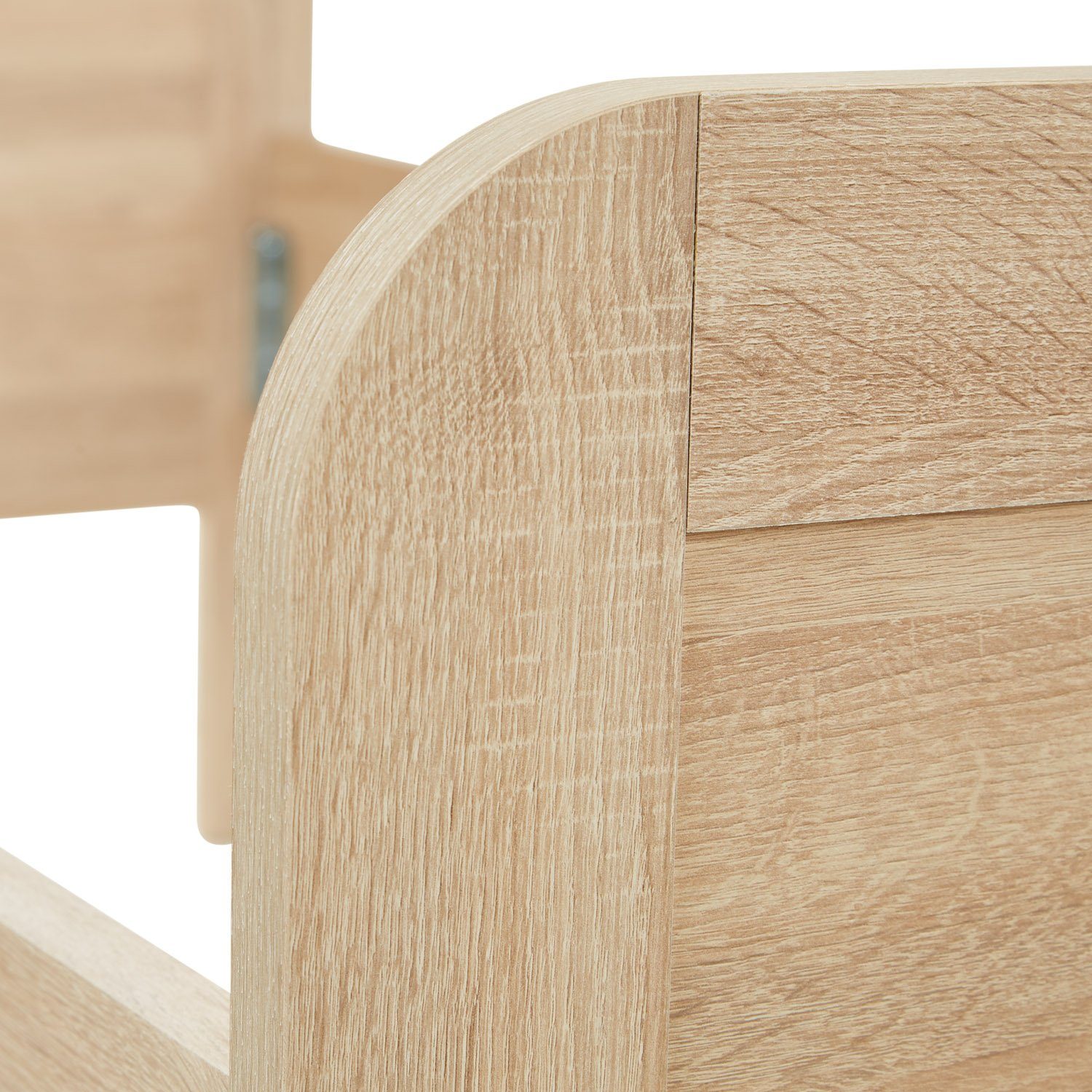 Homestyle4u Holzbett Komfortbett 90x200 cm Natur Weiß Bett