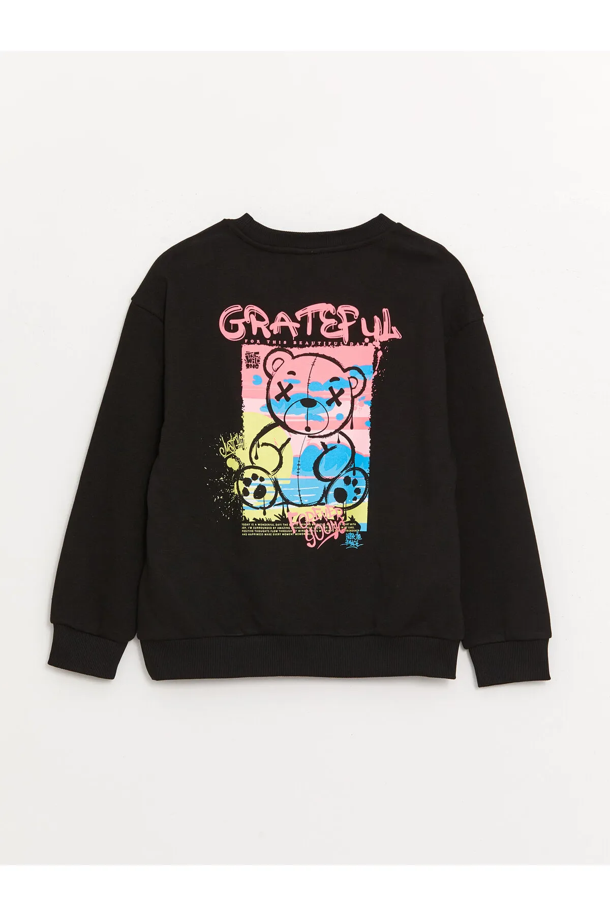 LC Waikiki  Bedrucktes Langarm-Sweatshirt und Strumpfhose für Mädchen mit Rundhalsausschnitt