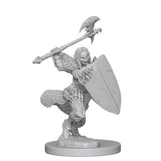 Half-Orc Female Barbarian: Pathfinder Deep Cuts Unpainted Minis