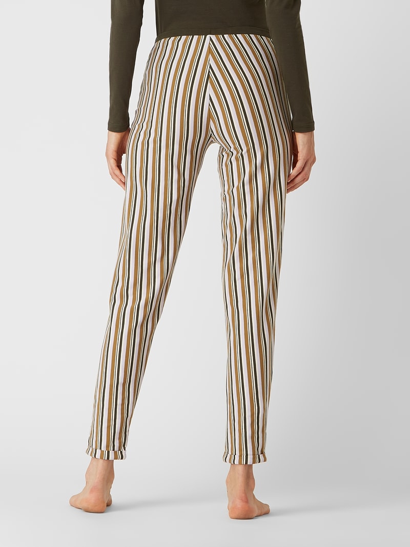 Lounge-Hose mit Streifenmuster in khaki