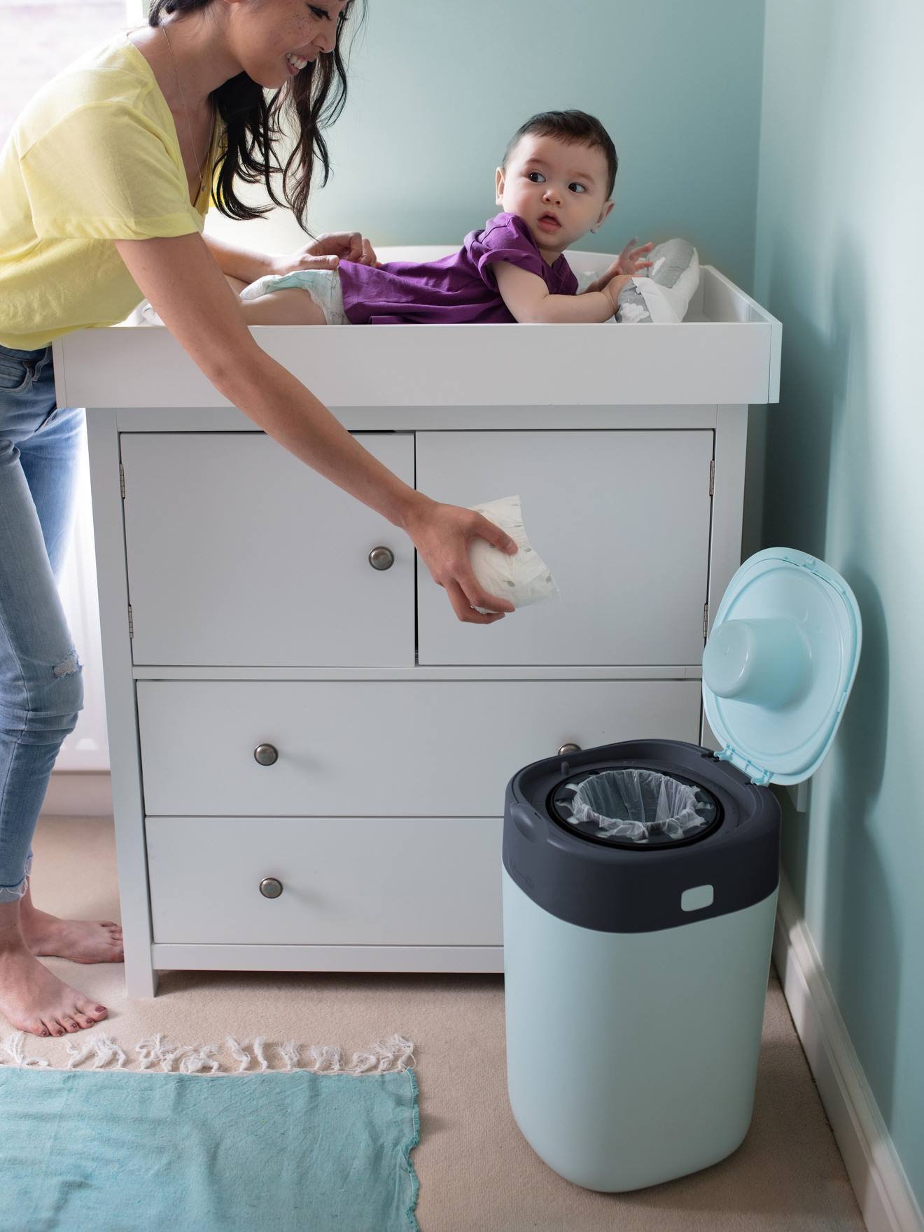 Poubelle à couches Twist & click Tommee Tippee SANGENIC rose