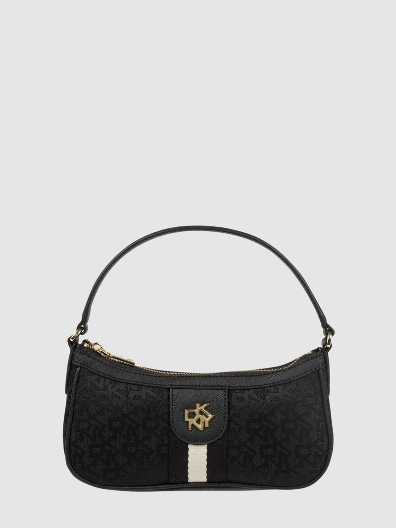 Pochette mit Logo-Muster Modell 'Carol' in schwarz
