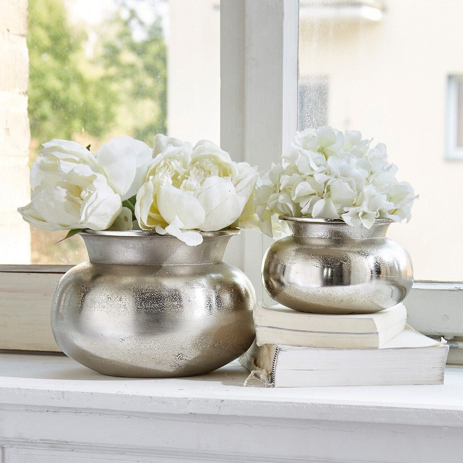 Mirabeau Tischvase Vase 2er Set Clément antiksilber