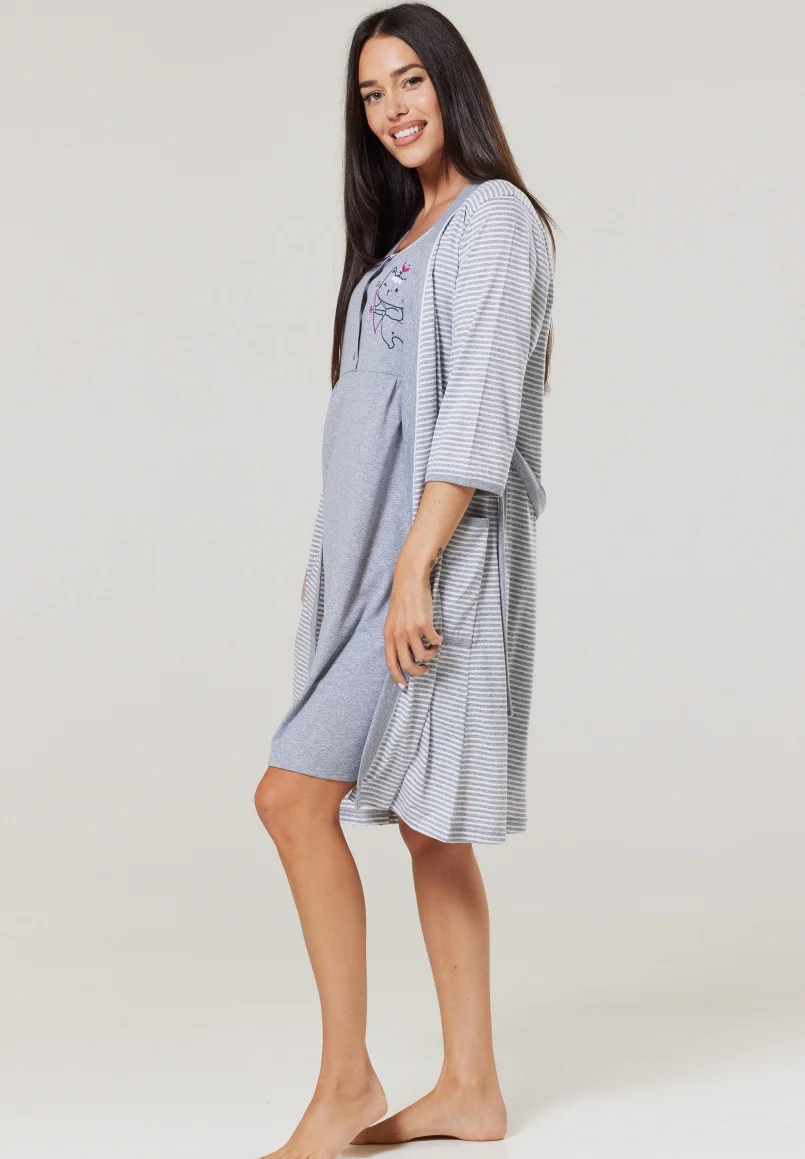 Conjunto de maternidad y hospital Happy Mama para parto y nacimiento - Camisón