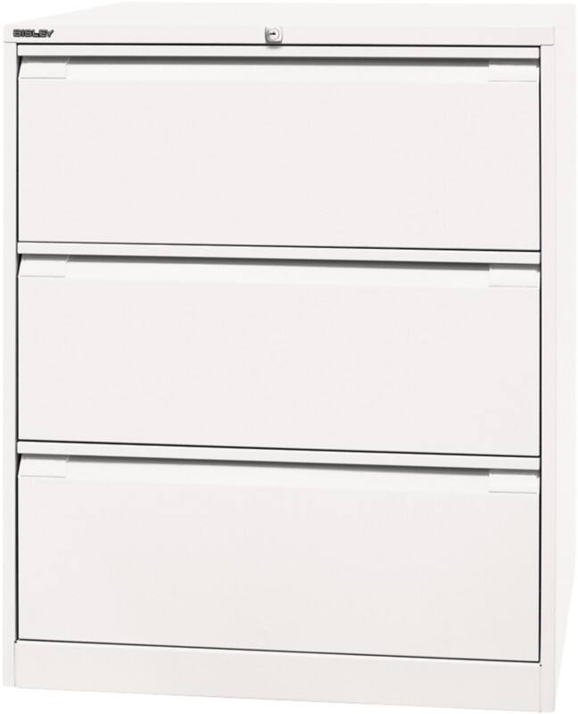 Bisley Hängeregistraturschrank Original 3 Schübe Verkehrsweiß 800 x 622 x 1.016 mm