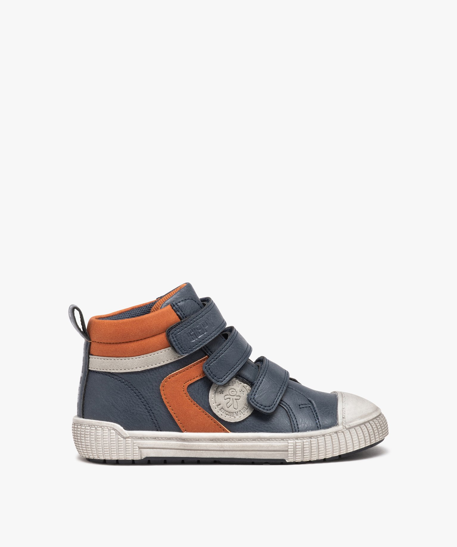 Baskets Garçon mid-cut à triple scratch - Gepy bleu | GEMO