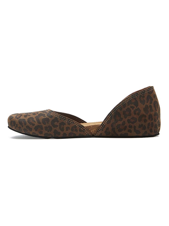 Comfortfusse Leder-Ballerinas in Braun/ Schwarz günstig kaufen