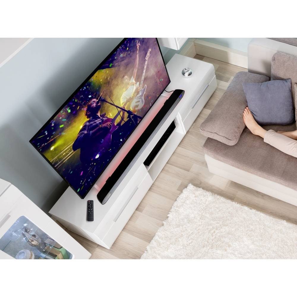 Technaxx DAB+ Soundbar mit Hintergrundbeleuchtung Soundbar (Bluetooth®, USB, Lautsprecherbeleuchtung)