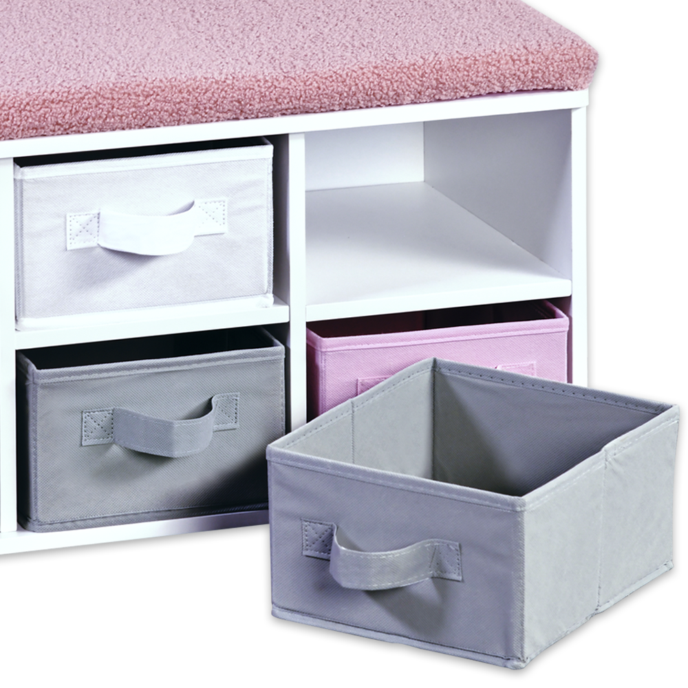 Kesper Kinder-Sitzbank mit Sitzkissen & Aufbewahrungsboxen, weiß