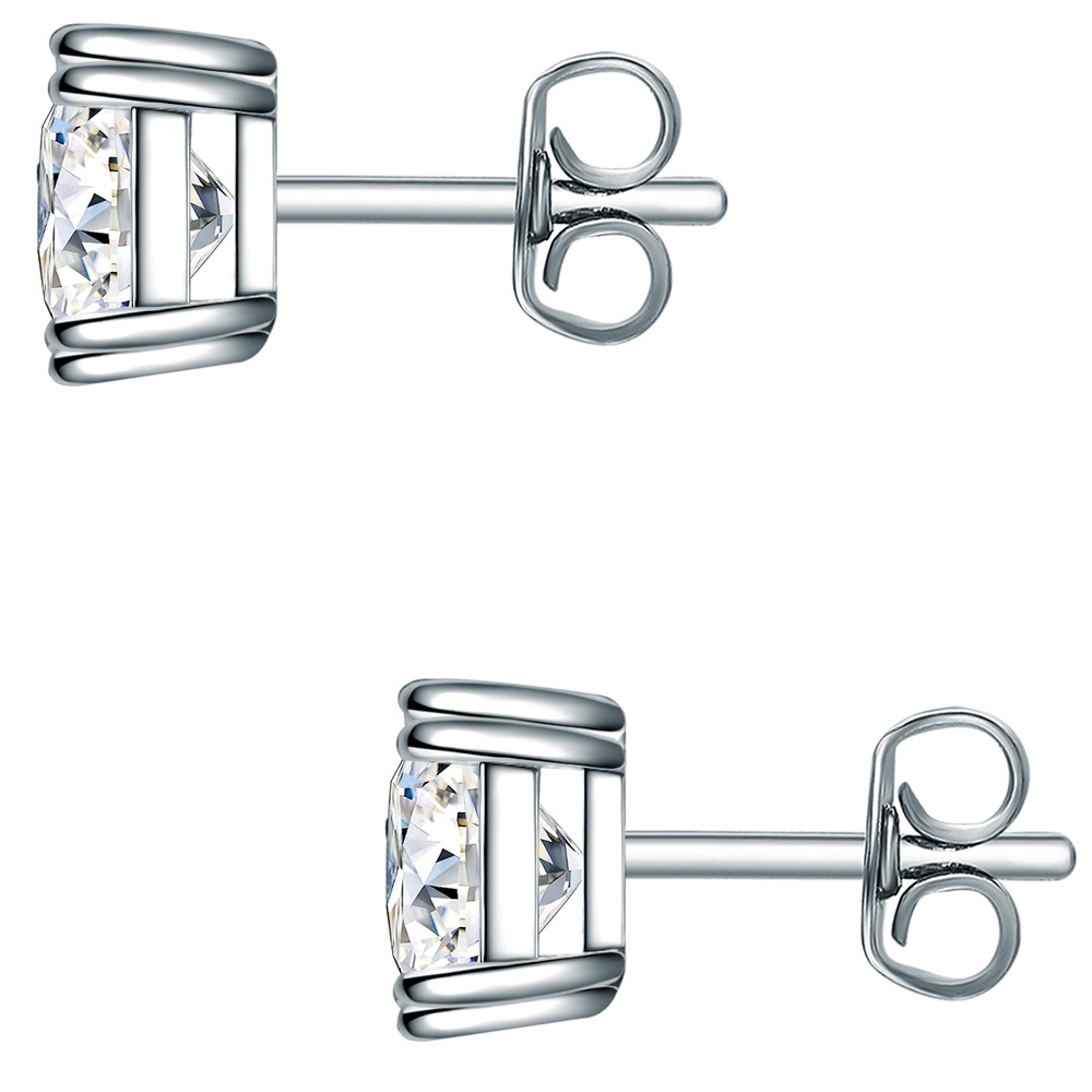 Trilani Puces d'oreilles en argent Argent sterling Oxyde de zirconium (CZ) en Argent Boucles d'oreilles