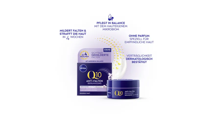 NIVEA Q10 Anti-Falten Beruhigende Nachtpflege Sensible Haut 50 ml