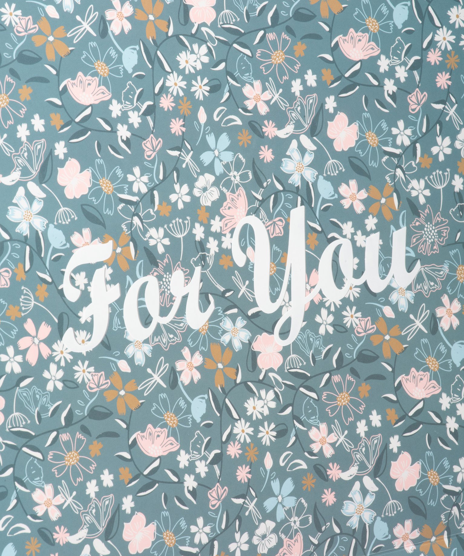 Sac cadeau en papier format moyen motif fleuri vert | GEMO