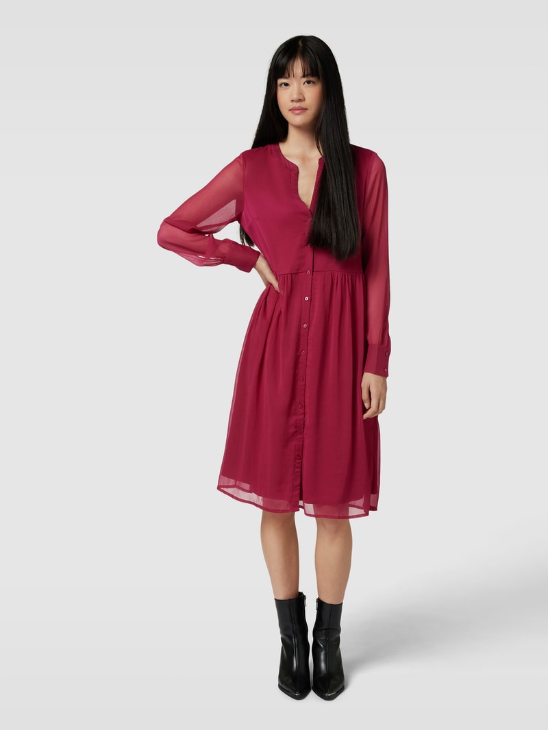 Midikleid mit Knopfleiste Modell 'FALIA' in bordeaux rot