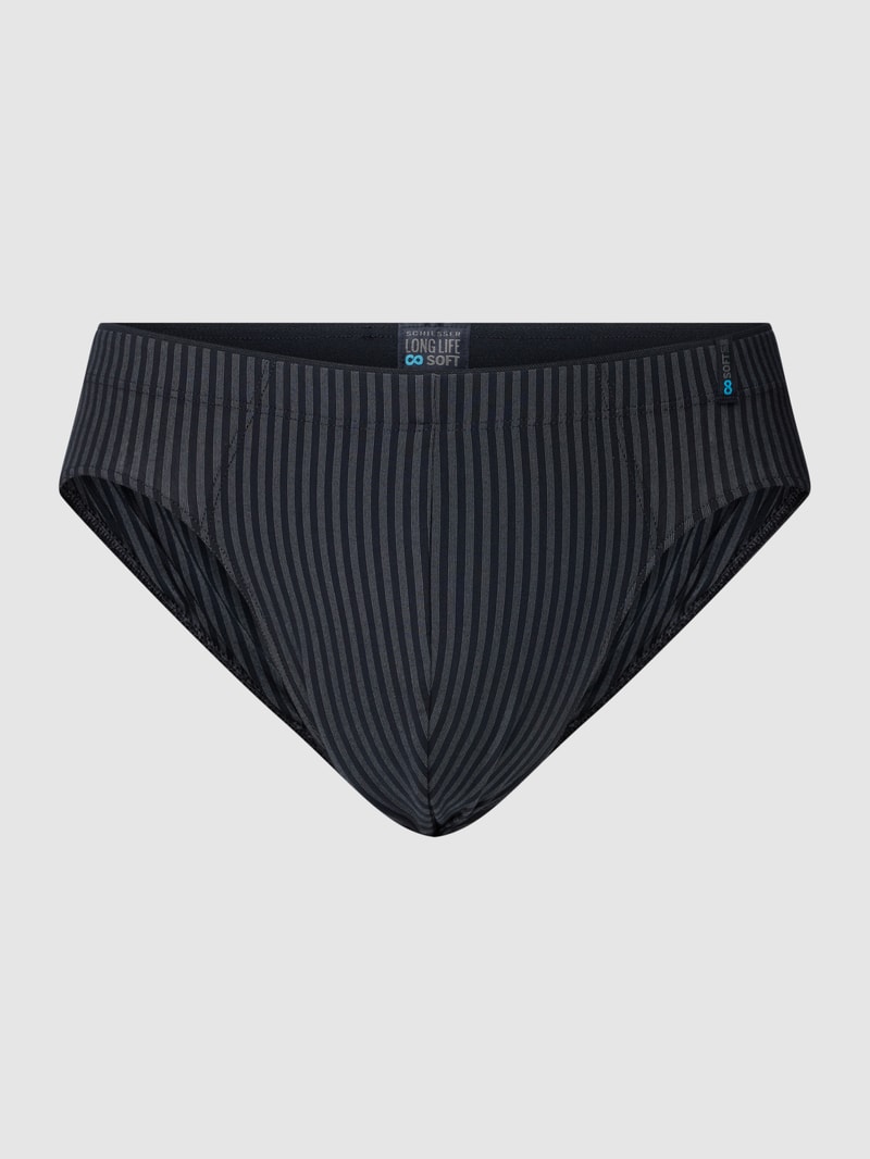 Slip mit Streifenmuster Modell 'Supermini' in schwarz