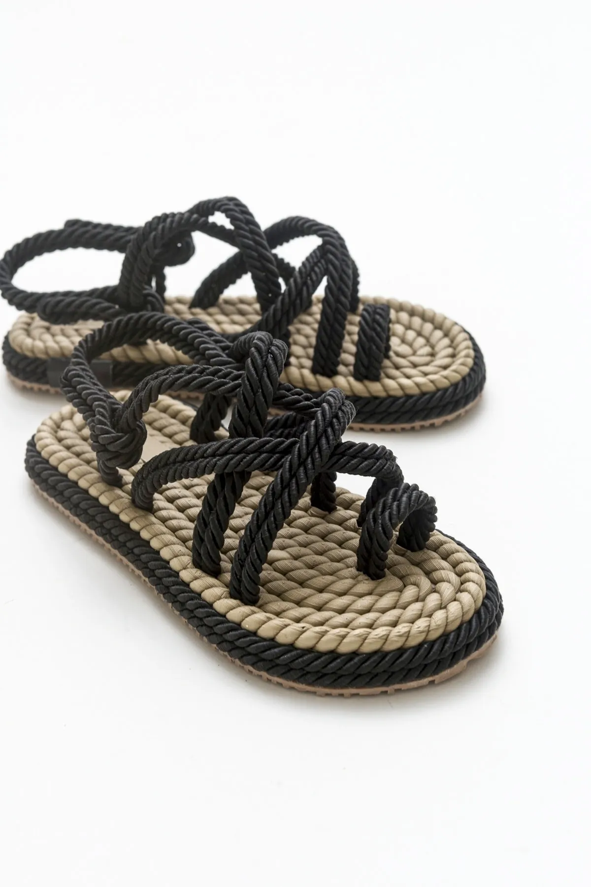 Luvi  Ip Schwarze Damensandalen
