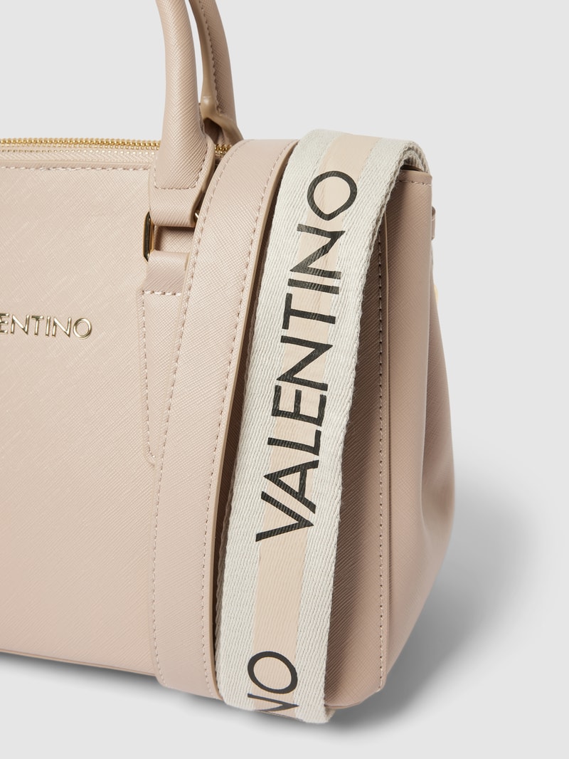 Umhängetasche mit Label-Detail Modell 'ZERO' in beige