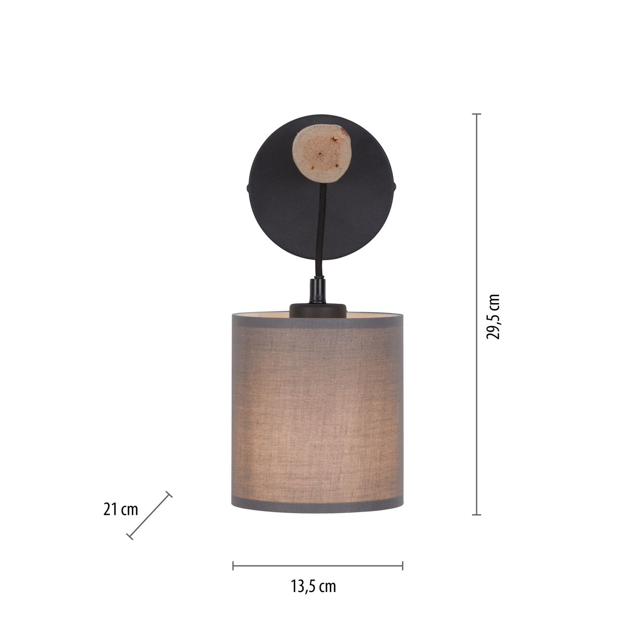 JUST LIGHT Wandleuchte GREEN TRIBU, 1x E27/10,00Watt max., Eukalyptusholz, Taupe