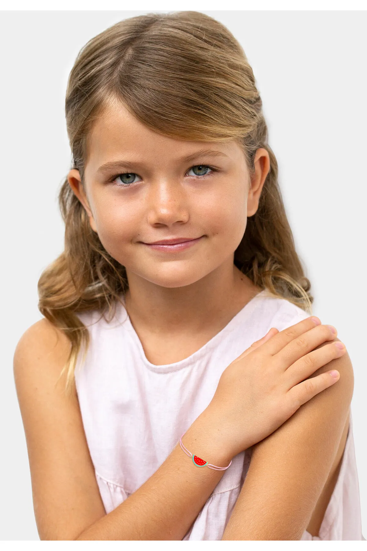 ELLI  Armband Kinder Melone Bunt Nylon Sommer 925 Silber