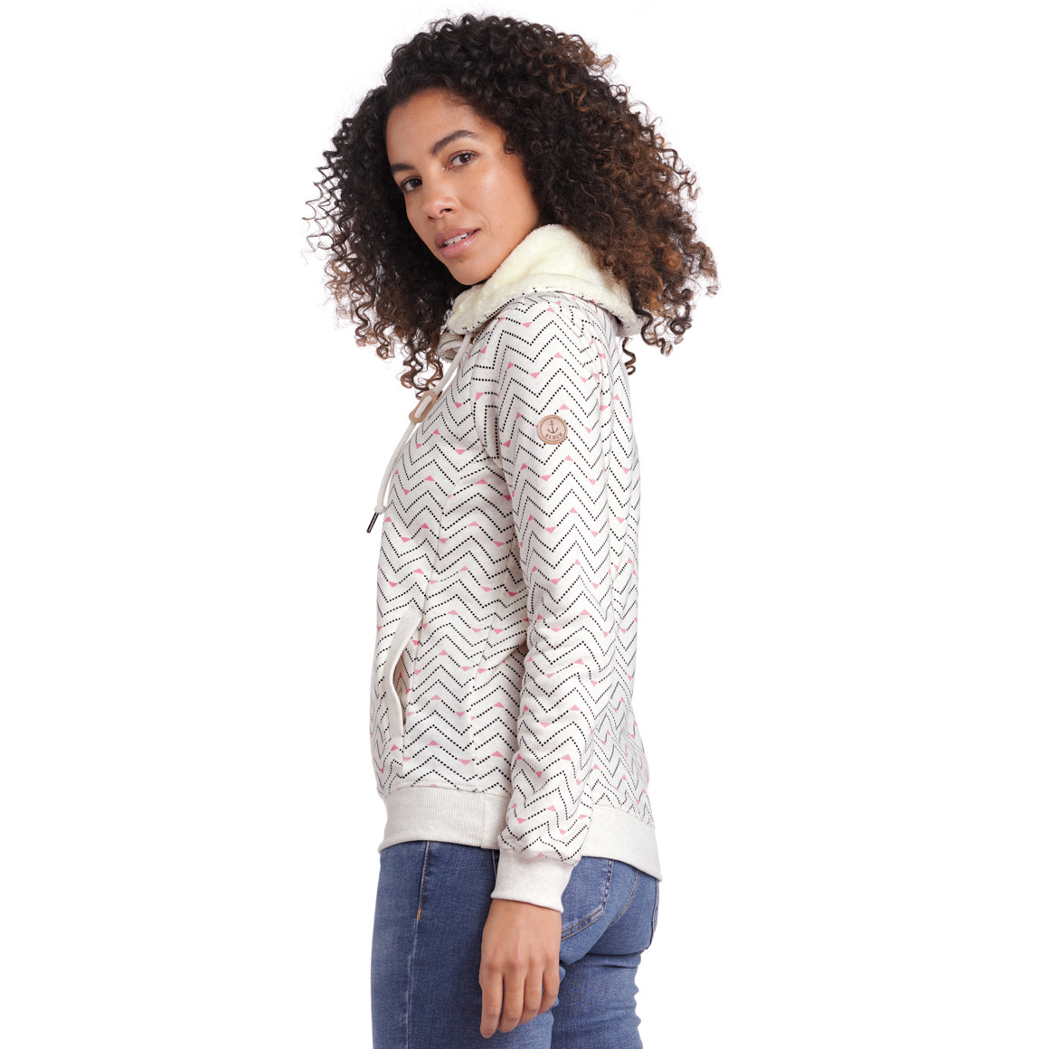 Damen Sweatshirt mit Schalkragen