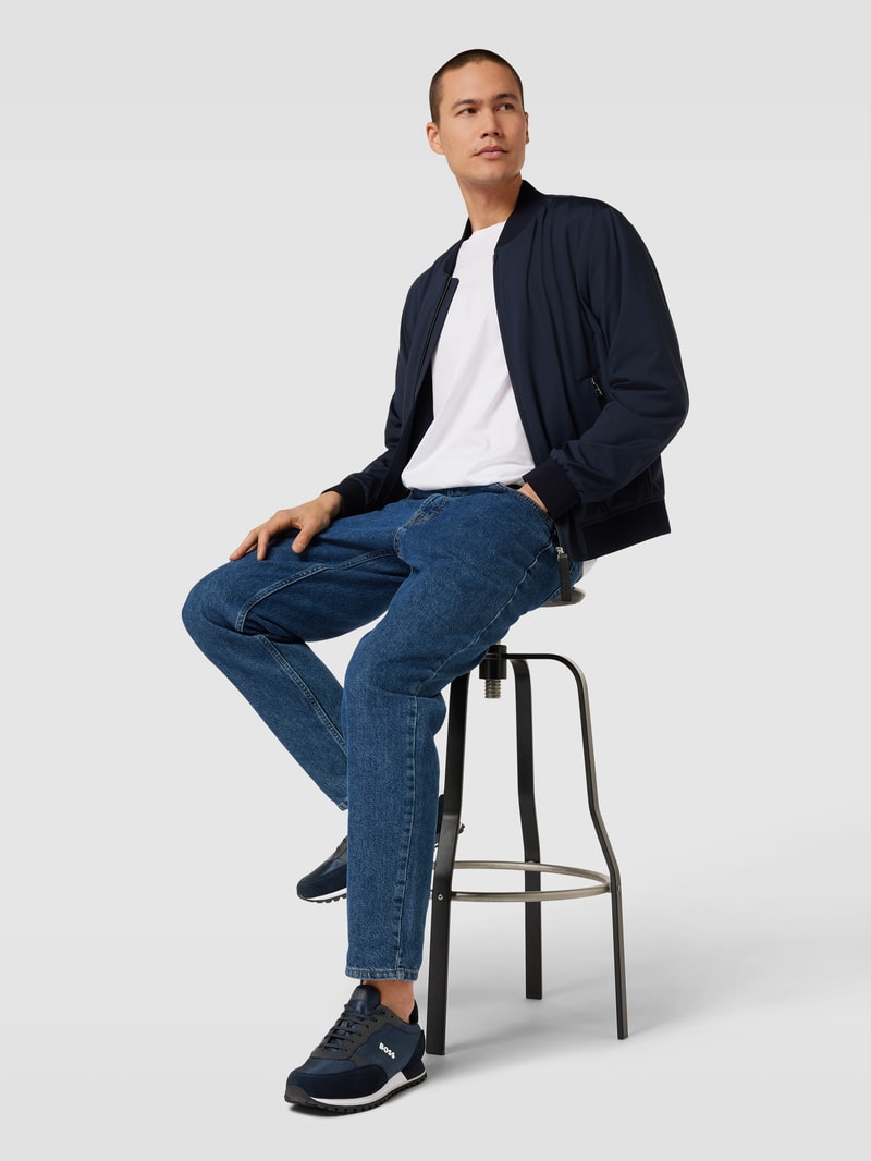 Sneaker mit Label-Applikation Modell 'PARKOUR' in marineblau
