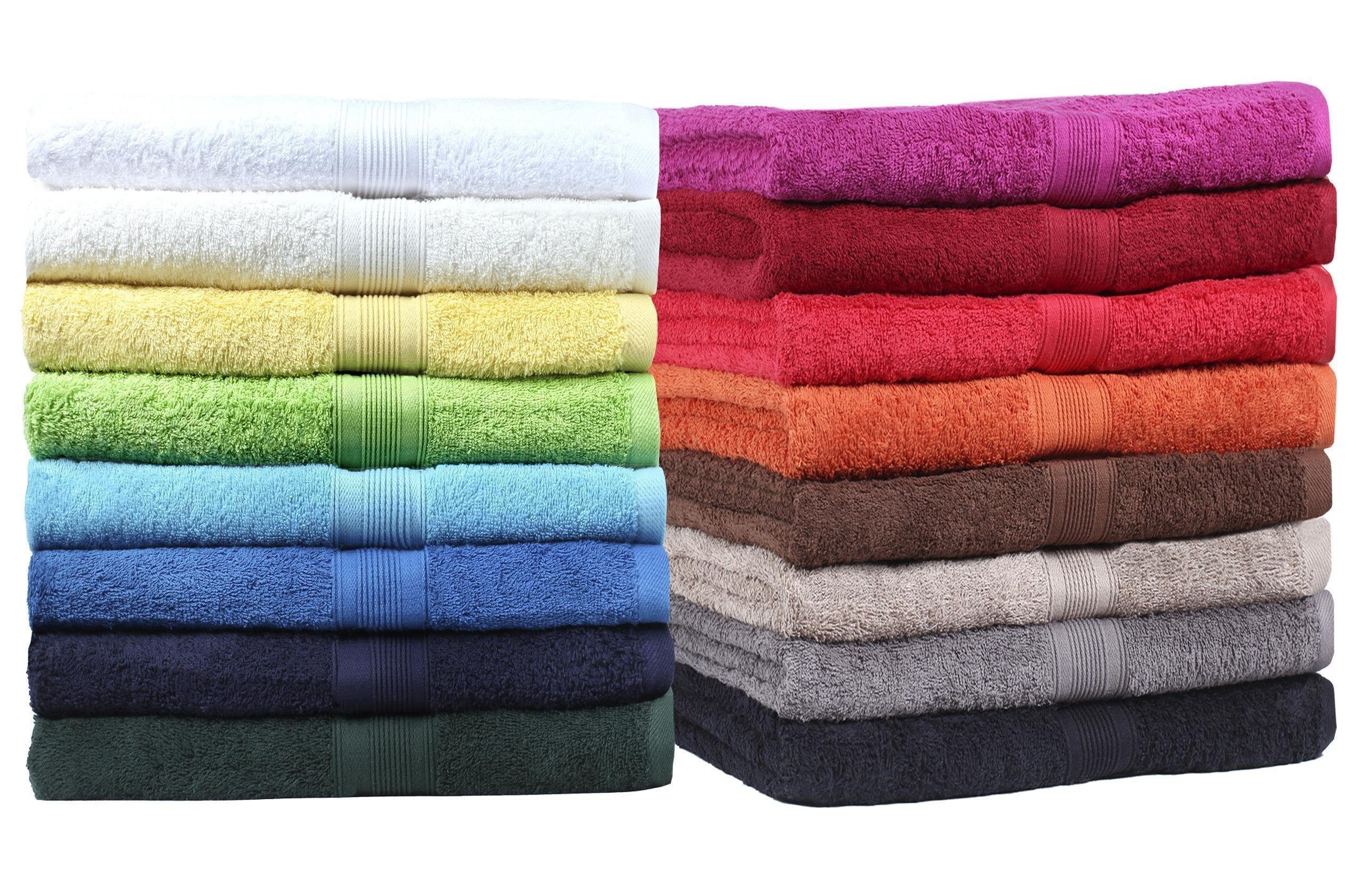 NatureMark Duschtücher Duschtuch 500gsm (2er-Set), 100% Baumwolle (2-St), Premium Qualität, DUSCHTUCH, Dusch-Handtuch, 70x140cm, Gelb