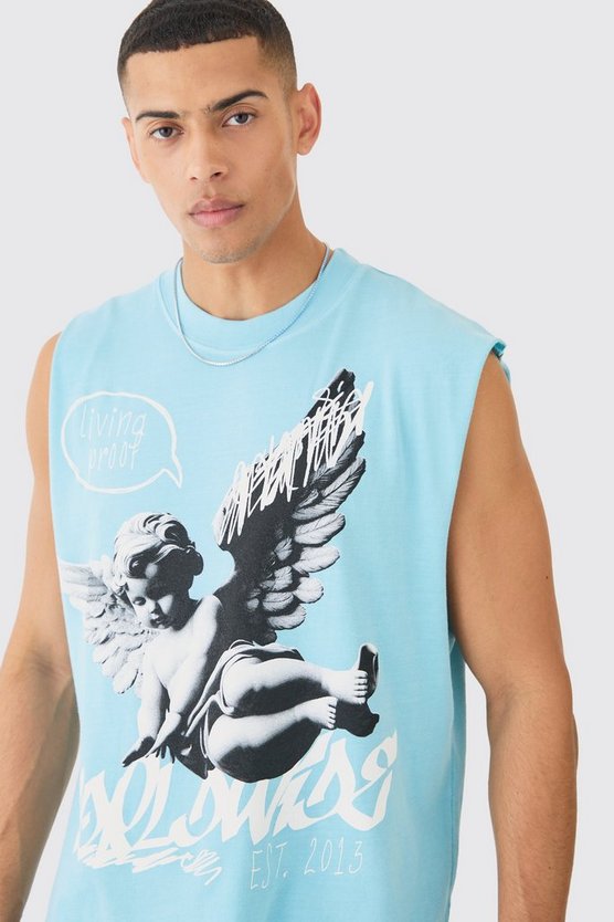 Kastiges Oversize Tanktop mit Gothic Renaissance-Print