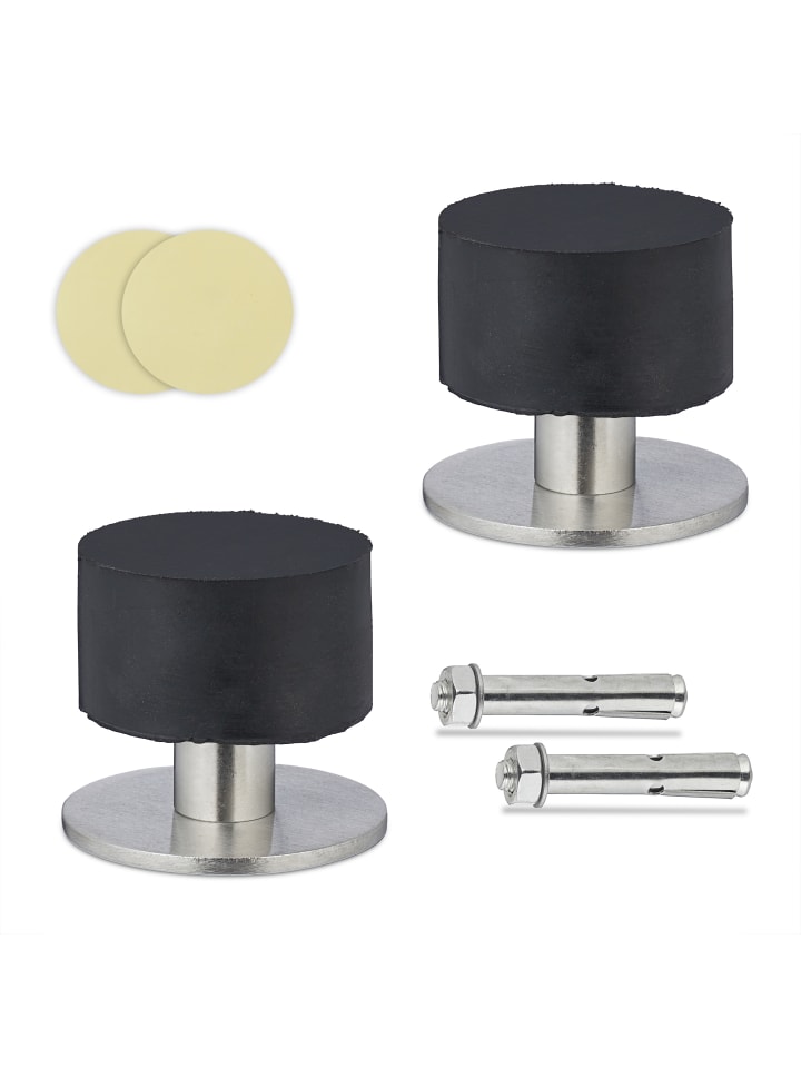 relaxdays 2 x Türstopper in Schwarz/ Silber günstig kaufen onesize