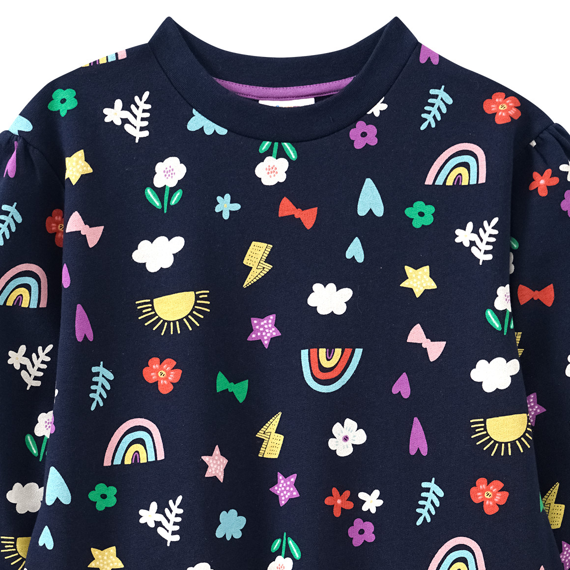 Mädchen Sweatkleid mit bunten Motiven