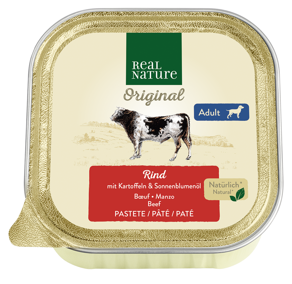 REAL NATURE Hundenassfutter REAL NATURE Adult 17x100g Rind & Kartoffel