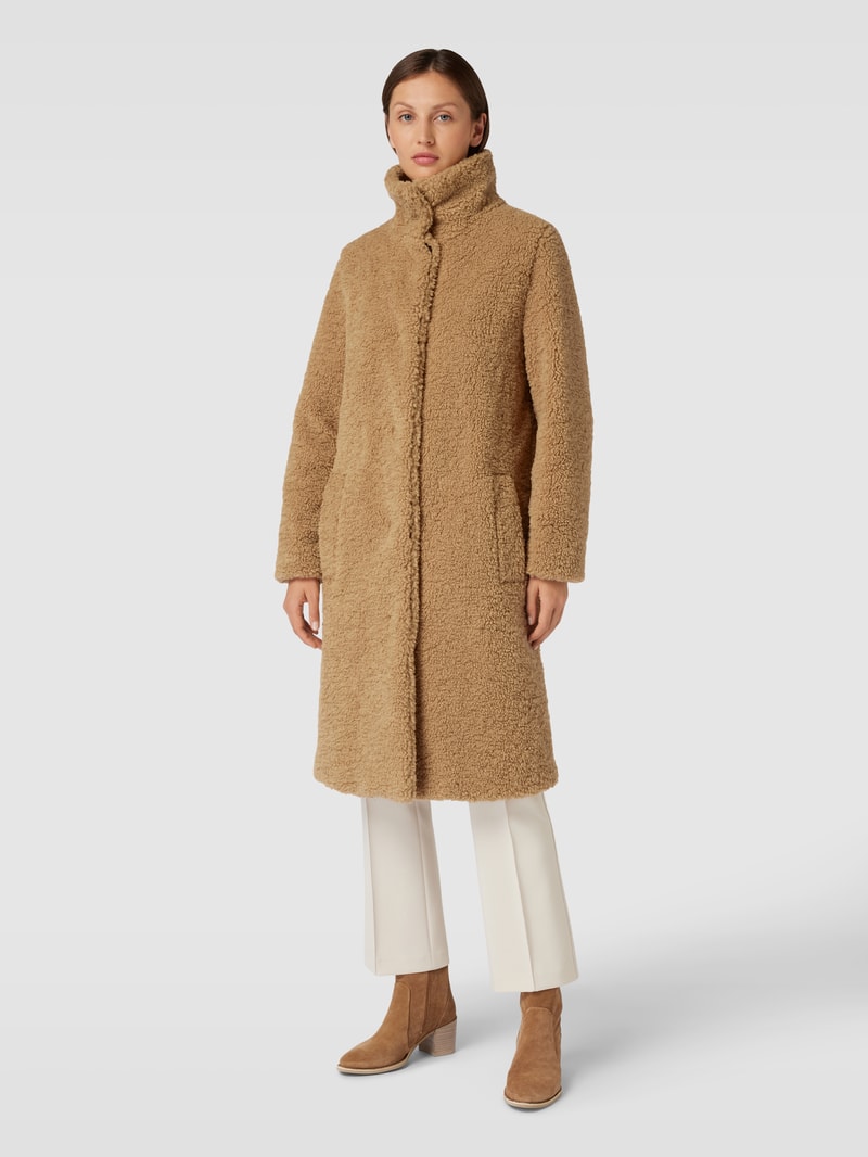 Mantel in Teddyfell-Optik Modell 'Cetedia' in camel