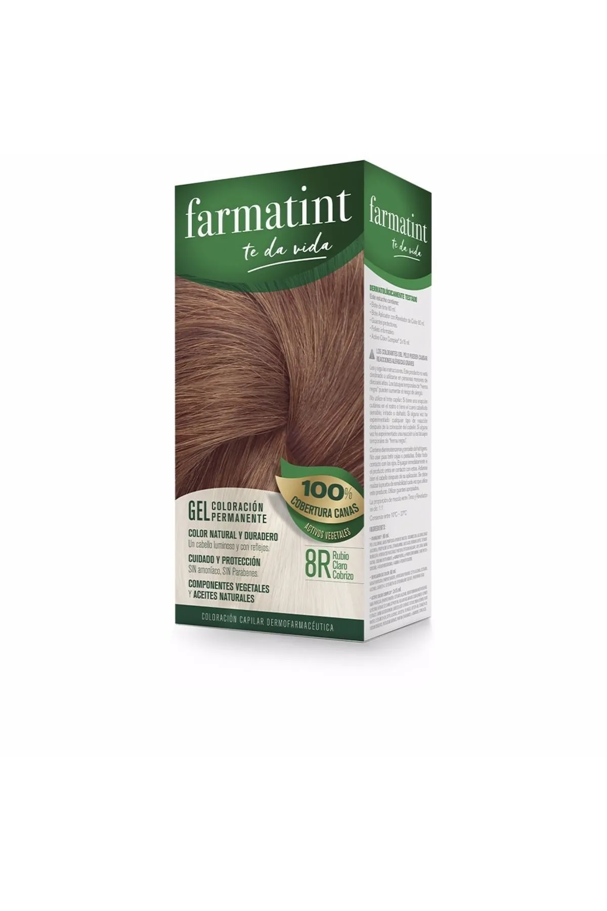 Farmatint  Gel Coloración Permanente #8r-rubio Claro Cobrizo Farmatint