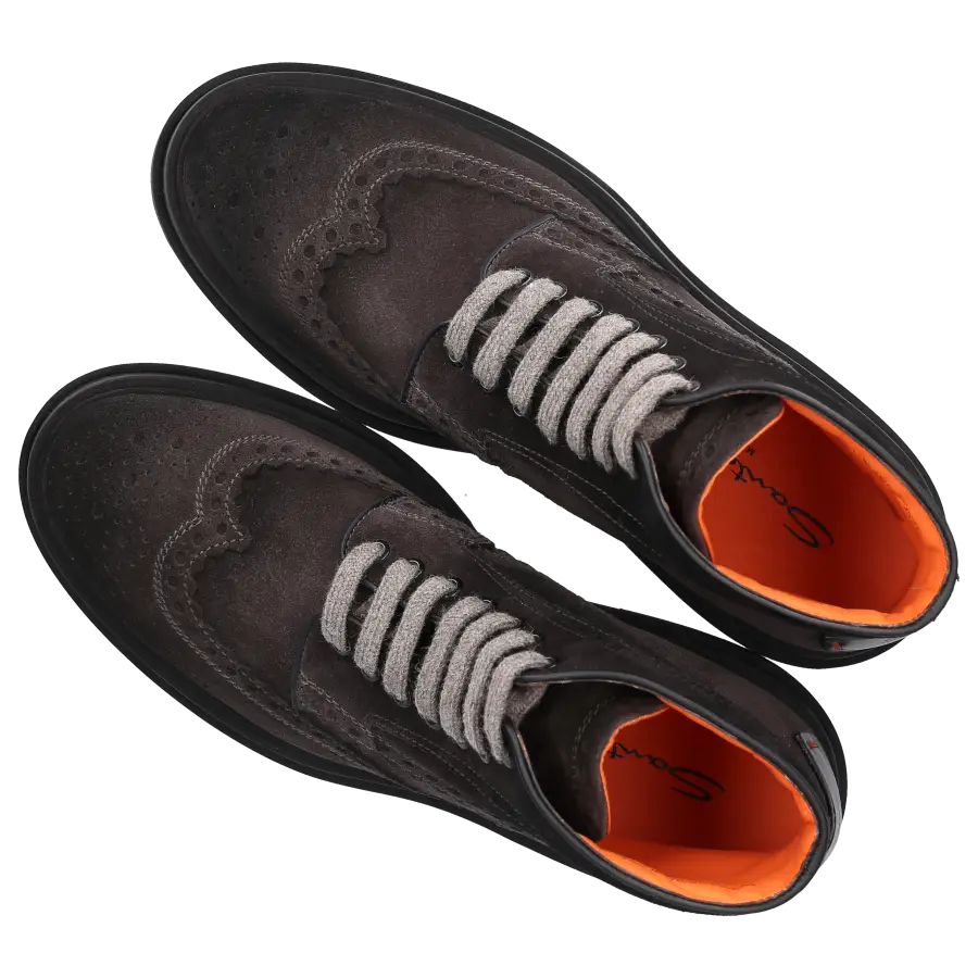 Santoni - Stiefeletten 17684 Veloursleder - grau