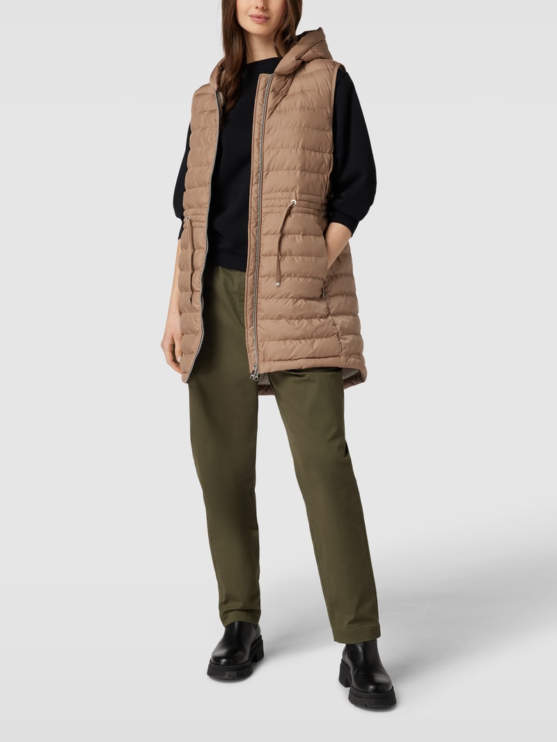Steppweste mit Kapuze in camel