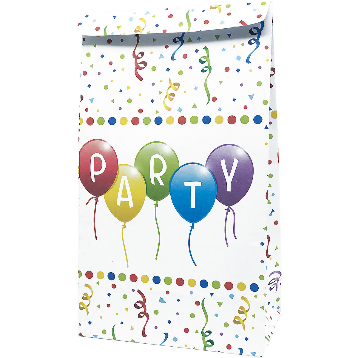 Mitgebseltüten Papier Happy Birthday Streamers, 4 Stück