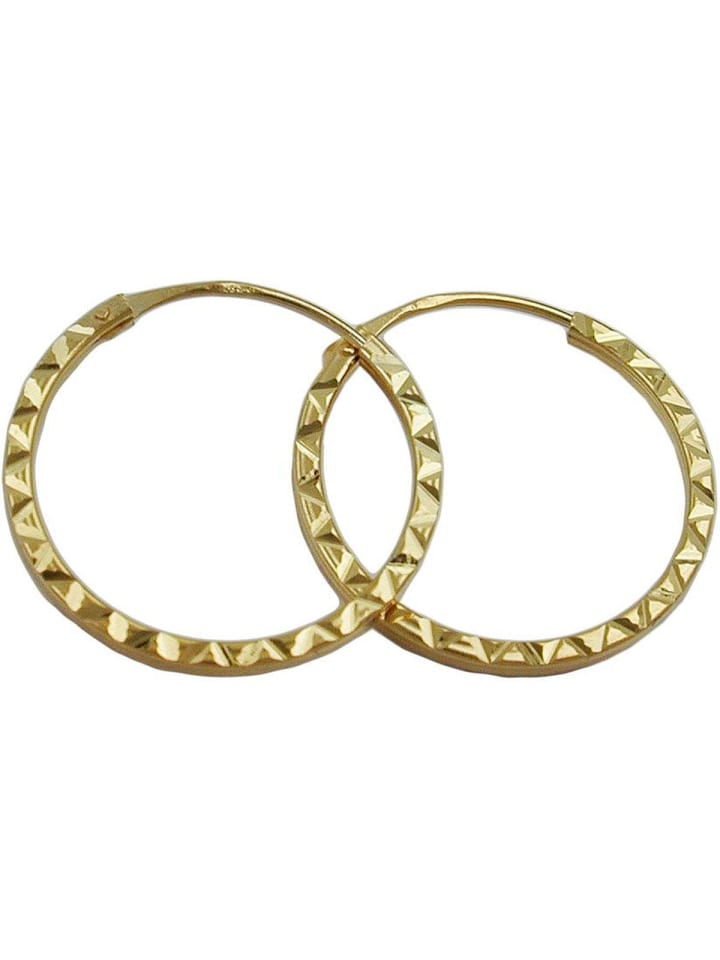 Gallay Creole Ohrring 17x1mm Steckverschluss Muster glänzend diamantiert 9Kt GOLD in gold günstig kaufen onesize